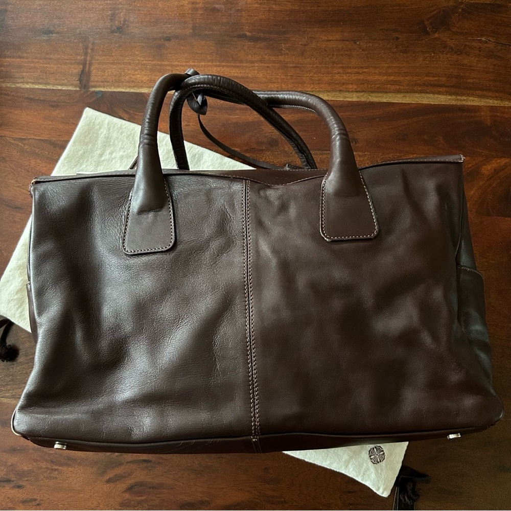 Vintage 90s Y2K Molton Brown London Leather Top Handle Duffle Bag Travel Satchel